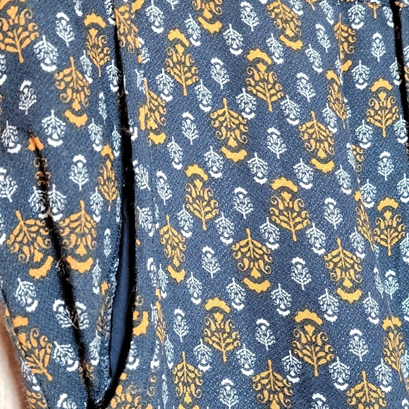 NWT Anthropologie Smocked Balloon Leg Pants in Blue Motif - Picture 4 of 9